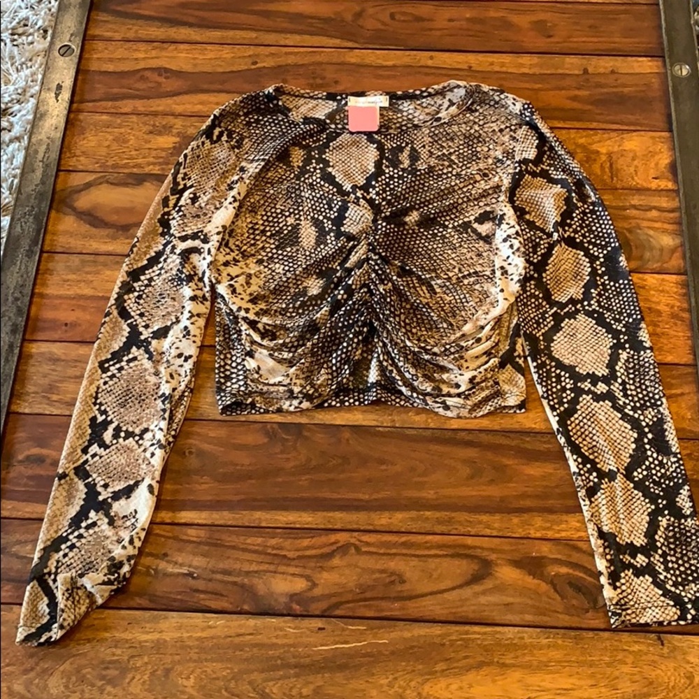 Sext Sheer Snake Skin Crop Top